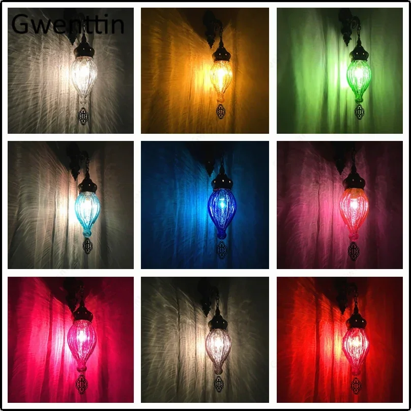 Vintage Stained Crack Glass Wall Lamps Romantic Loft Industrial Home Decor Corridor Bar Bedroom Sconces Light Fixtures Luminaire