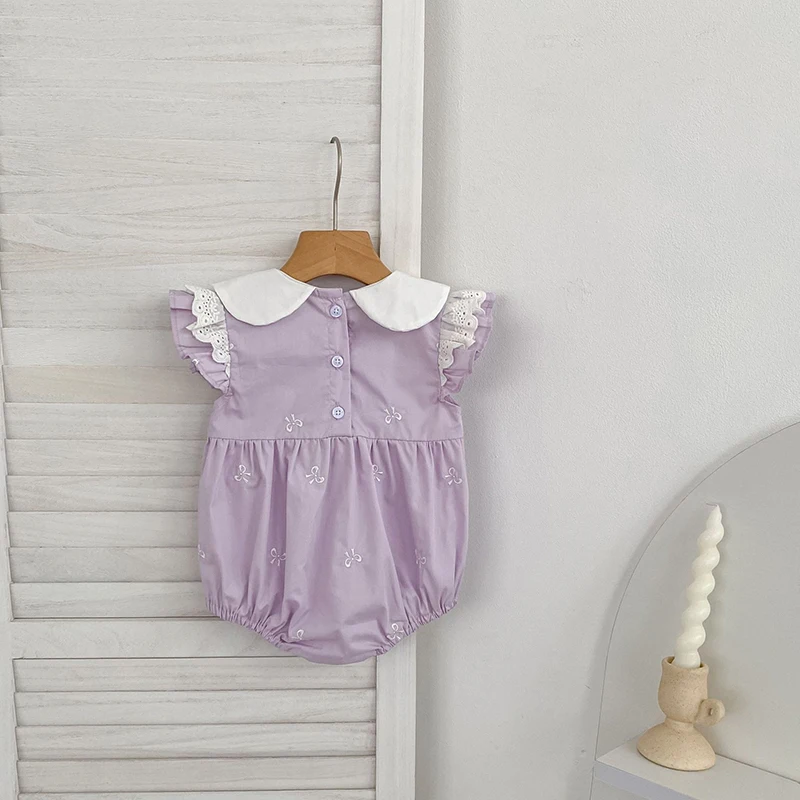 2026 Neuer Sommer Neugeborenen 0-24M Säugling Baby Mädchen Strampler Baby Mädchen Kleidung Flatterärmel Baumwolle Bedruckte Baby Mädchen Strampler – Detail 19