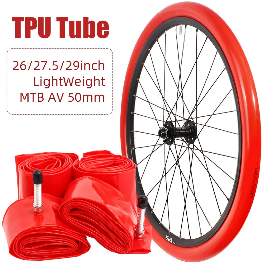 MOTSUV 26/27.5/29inch TPU Bike Inner Tube Tire Bicycle MTB 1.95 2.0 2.1 2.25 2.35 2.4 2.5 2.6 AV50mm