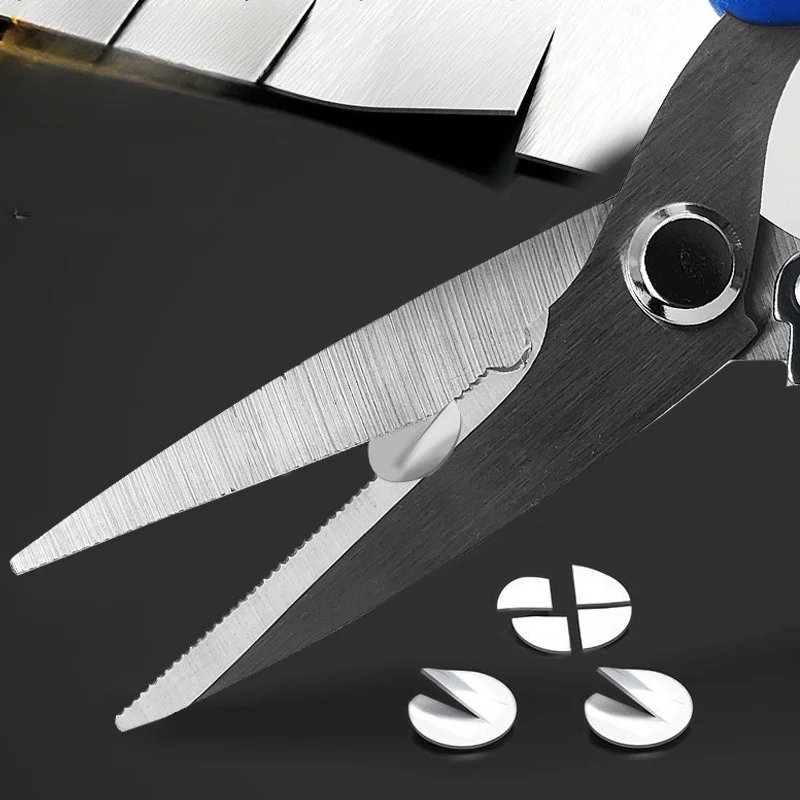 1pc Heavy-Duty Stainless Steel Scissors - Precise Metal Sheet Cutting, PVC Pipe Cutting, And Industrial-Grade Shearing - Durable