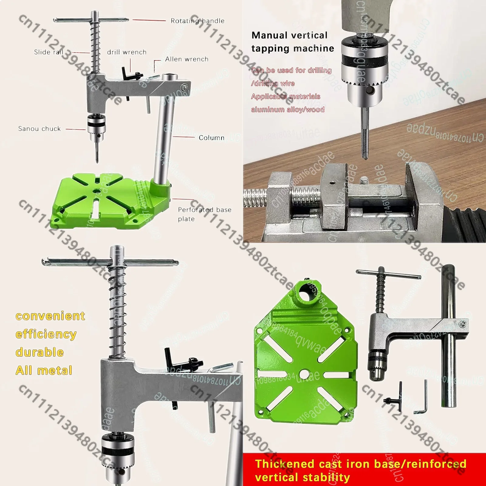 

Micro Manual Vertical Tapping Machine Handheld Adjustable Tap Wrench Desktop Tool
