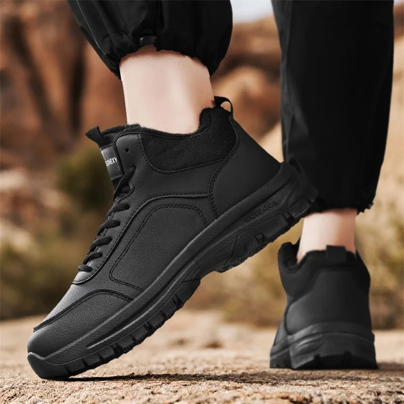 

Winter Men's Boots Warm Plush Men's Snow Boots Men's Hiking Ankle Boots Work Shoes High Quality Winter Non-Slip Sneakers Outdoor