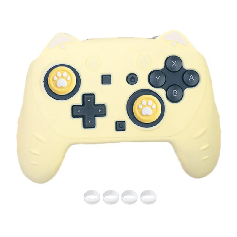 

Cat Paw Silicone Protective Case For NS Switch 2 Pro Controller Gamepad With Joystick Grip Caps Anti-Powder Ring Design