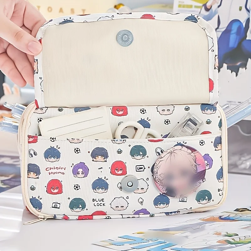 Picture 4: A Large-Capacity Anime Theme Pencil Box-Multifunctional Pencil Case and Stationery Case, Double Zipper Design