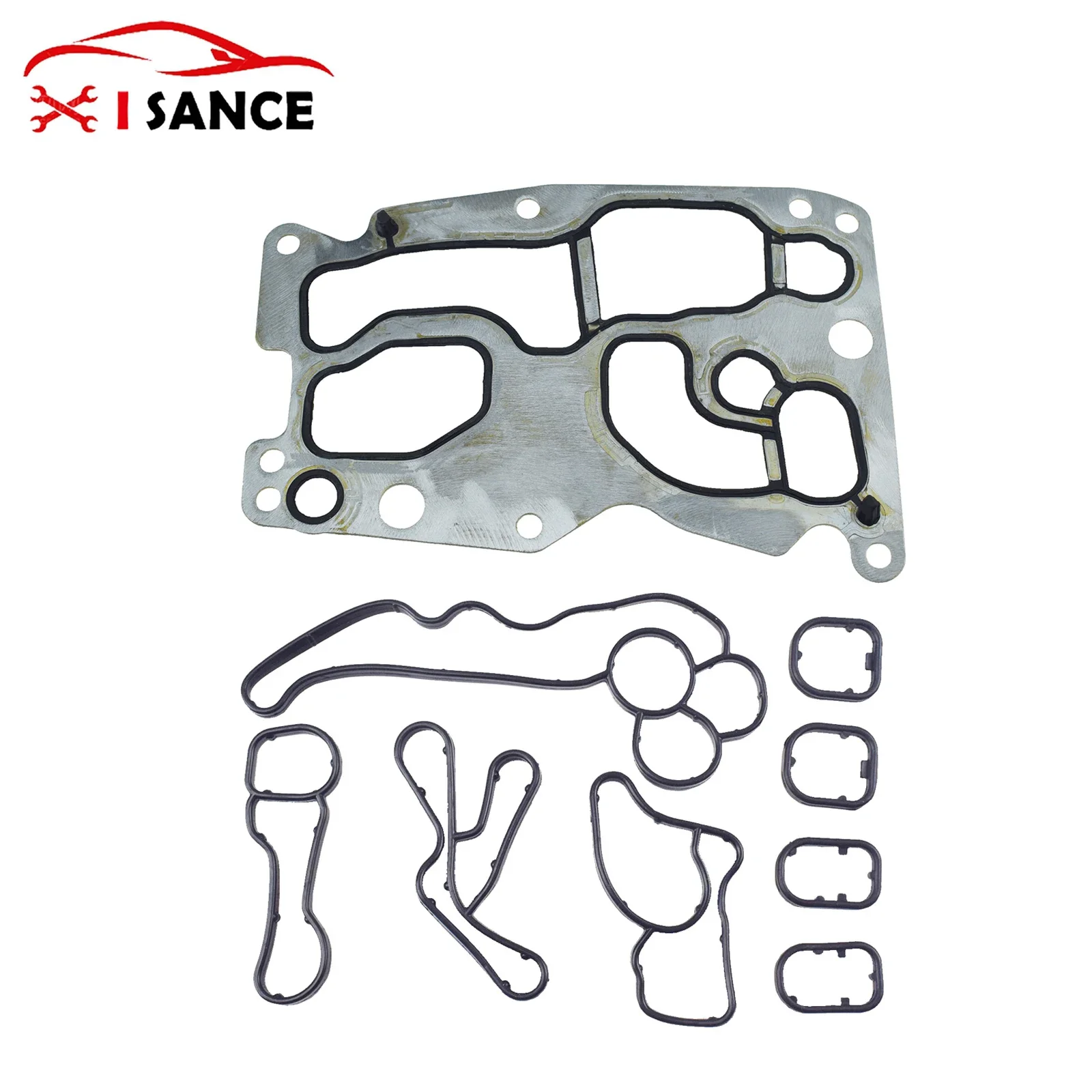 Engine Oil Cooler Gasket 11428516396 / Filter Housing Gasket 11428580680 for 2014 2015-2017 BMW X5 X3 535d 740Ld 328d xDrive