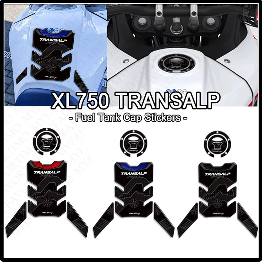 

For Honda Transalp XL750 XL 750 2023 Motorcycle Protect Tank Pad Grips Gas Fuel Oil Kit Knee 3D Stickers Decals