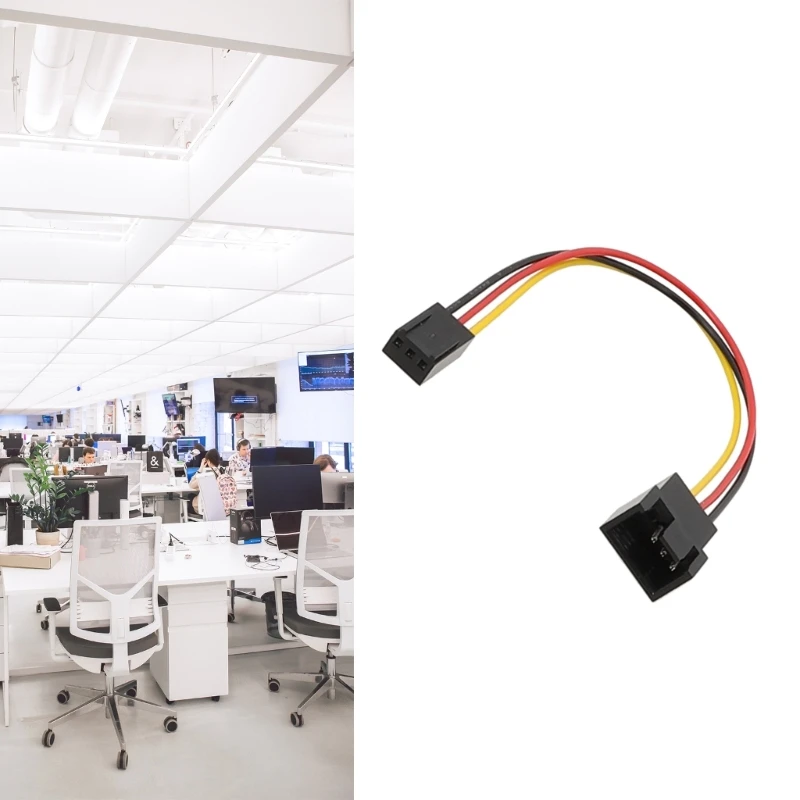 Efficient 15cm Small 3PIN to Small 4PIN Fan Extension Cable 2510-3PIN to 2540-4PIN Great for Indoor Cooling Needs