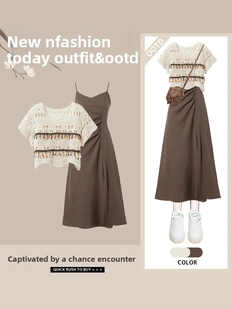 

Летний дизайн ort Sve Ethnic Sle Dr Комплект из двух предметов с завязкой на талии Неравномерный подол Неизолируемый топ из полиэфирного волокна