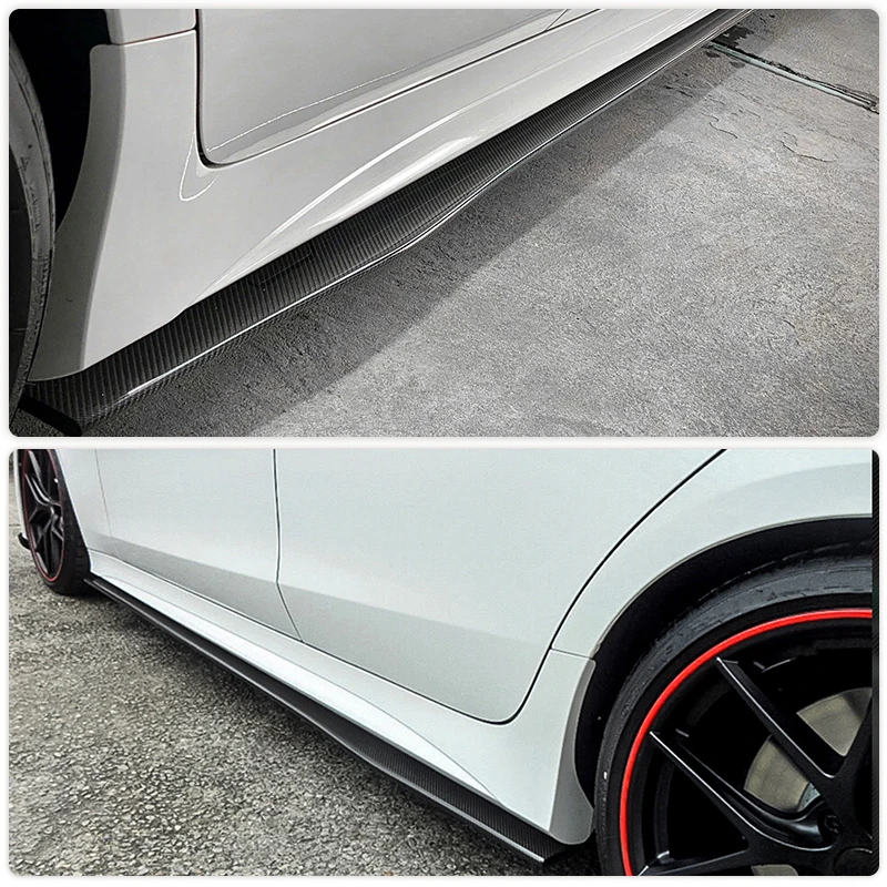 Car Side Skirts Extensions for Benz C257 CLS400 CLS550 CLS63 AMG 2018 2019 Carbon Fiber Racing Side Door Bumper Lip Rocker Plate