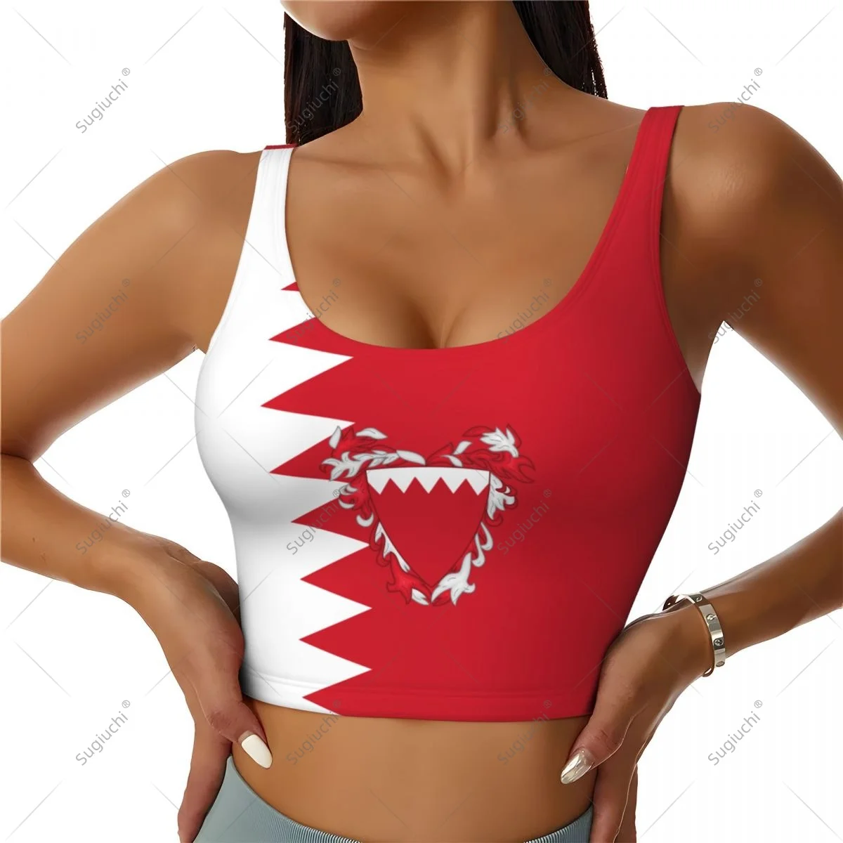 Bahrain Flag Women Girl Activities Sports Vest for Female Yoga Vest Workout Vest Lightweight Trendy