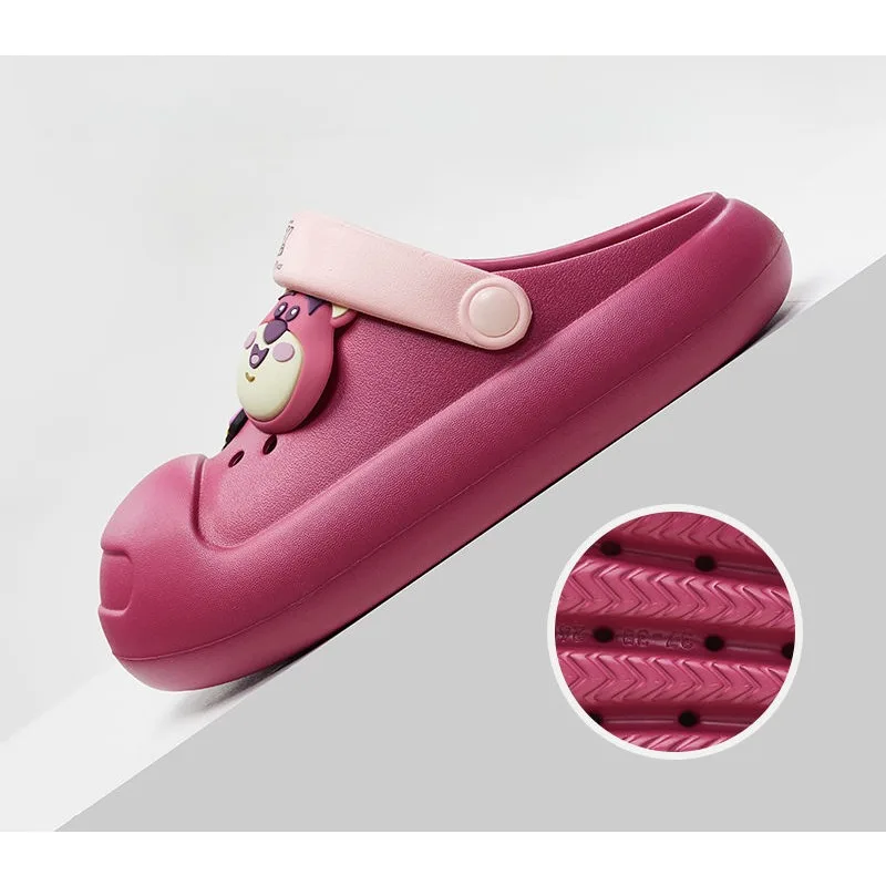 Cartoon Lotso Adult Slippers Summer Breathable Hole Shoes Outside Wear Non-slip Rain Shoes Men and Women Models Beach Shoes