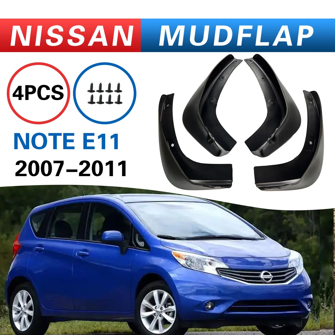 

For Nissan Note E11 2005-2011 car mudguard, Splash proof mudguard, front and rear wheel fender