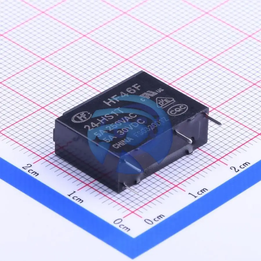 HF46F/24-HS1T 24V 5A One Normally Open: 1A (SPST-NO) Plugin,7x20.5mm Power Relays china supplier