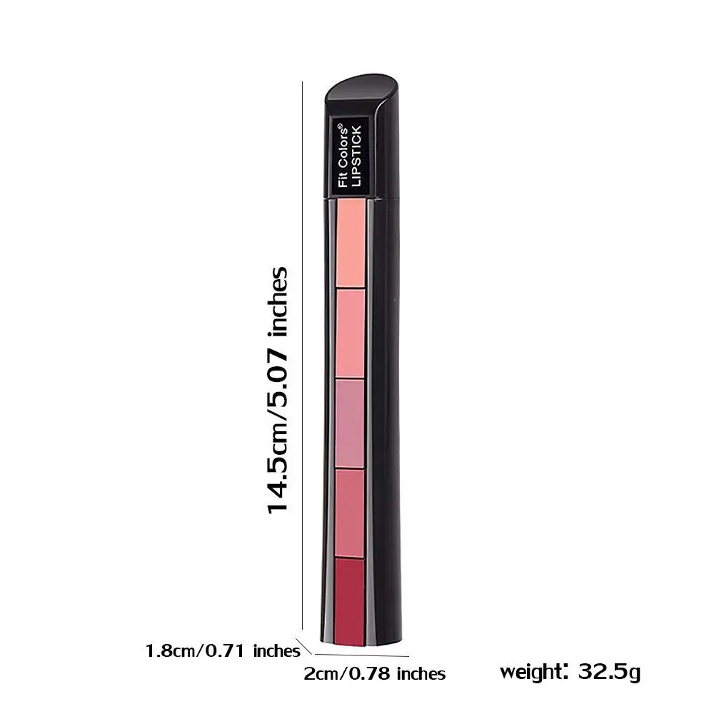 Pintalabios 5 en 1 para mujer, lápiz labial Sexy, herramienta cosmética de fiesta, lápiz labial de terciopelo, tinte de labios mate, brillo de labios, regalo de maquillaje diario