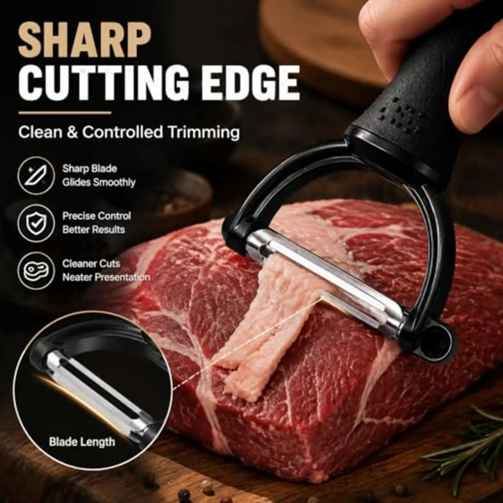 Meat Slicer Fat Cooking Barbecue Tool Kitchen Cooking Tool Handheld Beef and Pork Slicer  Meat Fat Trimmer Kitchen Gadget