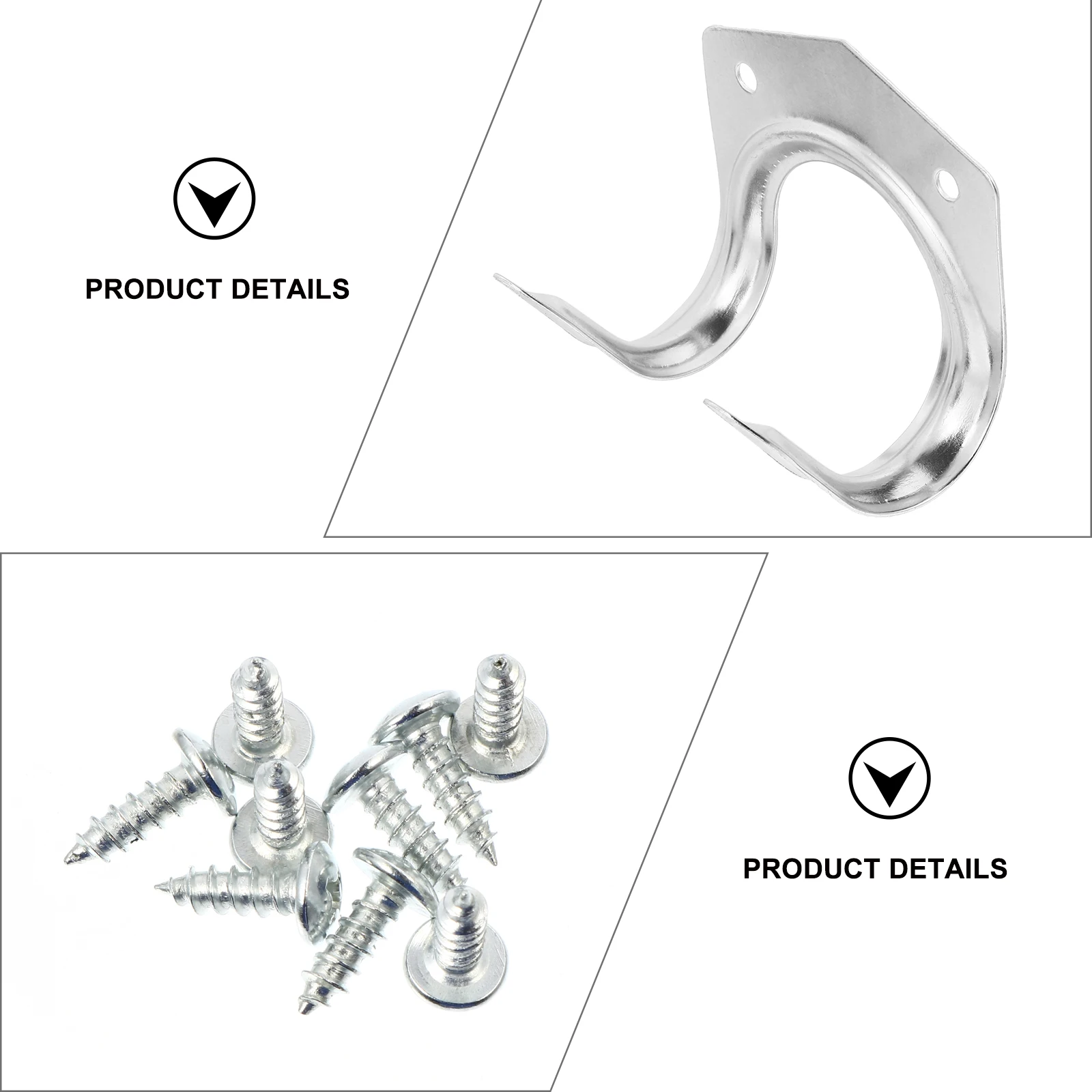 

10pcs Metal Hooks Durable Iron Wall Pipe Organizer Silver Hanger Double Storage Gardening Hose Accessories