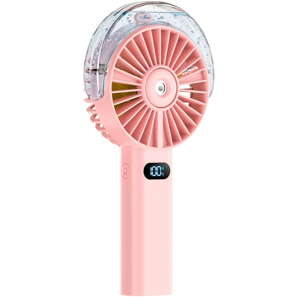 Portable Handheld Spray Fan 4000mAh For Battery 4 Wind Levels USB Rechargeable Mist Cooling Fan for Home Office Travel