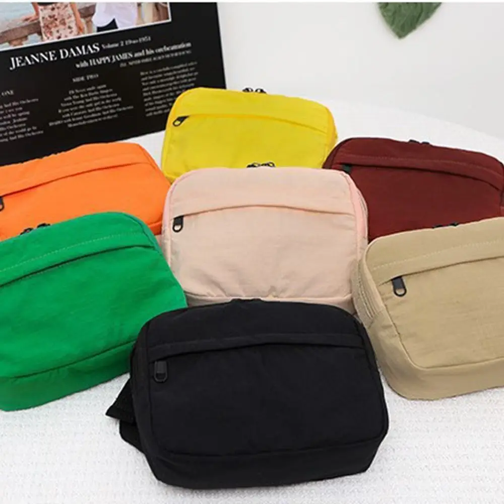 

Korean Style Square Message Bag Large Capacity Causal Nylon Crossbody Bag Solid Color Quick-dry Sports Shoulder Bag Unisex