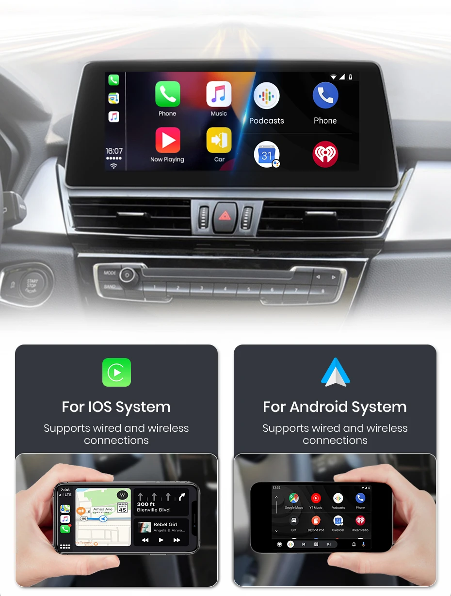 Junsun 8,8 zoll carplay für apple autoradio multimedia für bmw f45 f46 f87 2012-2018 nbt evo wireless android auto gps stereo – Detail 9