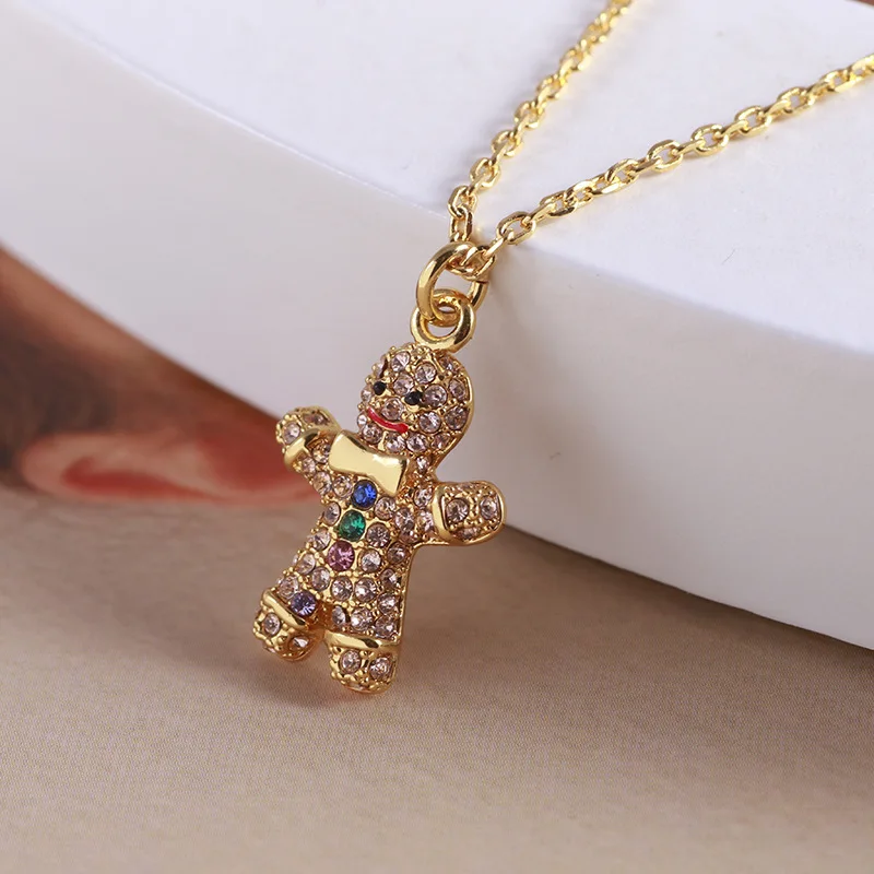 

Креативные европейско-американские модные милые серьги-гвоздики с бриллиантами и мультяшной цепочкой, стильный маленький дизайн