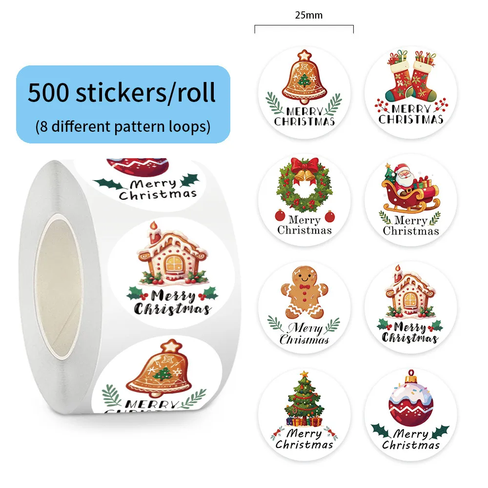 

500 Pcs/Roll Christmas Stickers - Festive Decor Decals for Gift Wrapping, Cards & Home Ornament RecordingYourLife Store