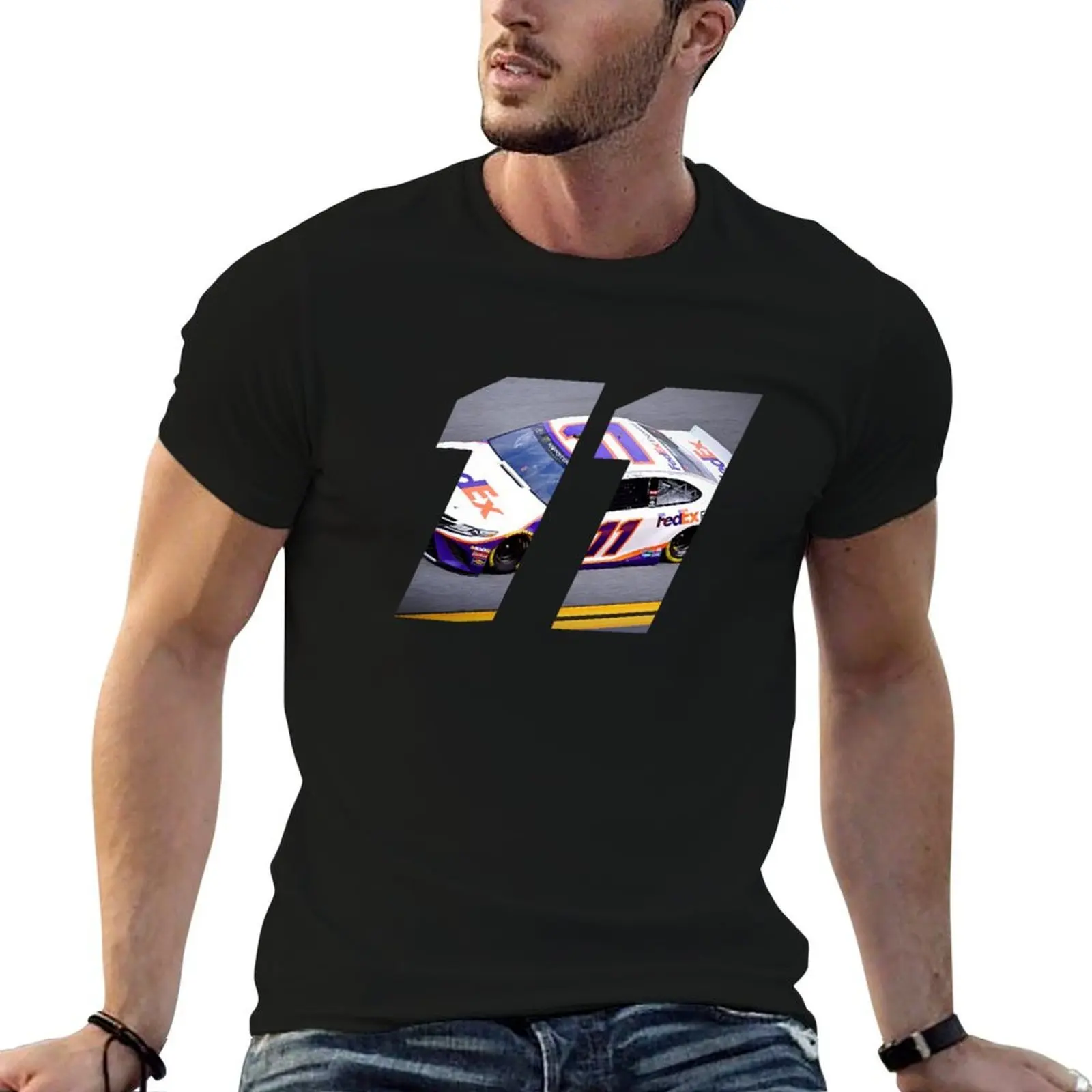 

Denny Hamlin Car 11 T-Shirt man graphic t shirt cotton t shirt man T-Shirt