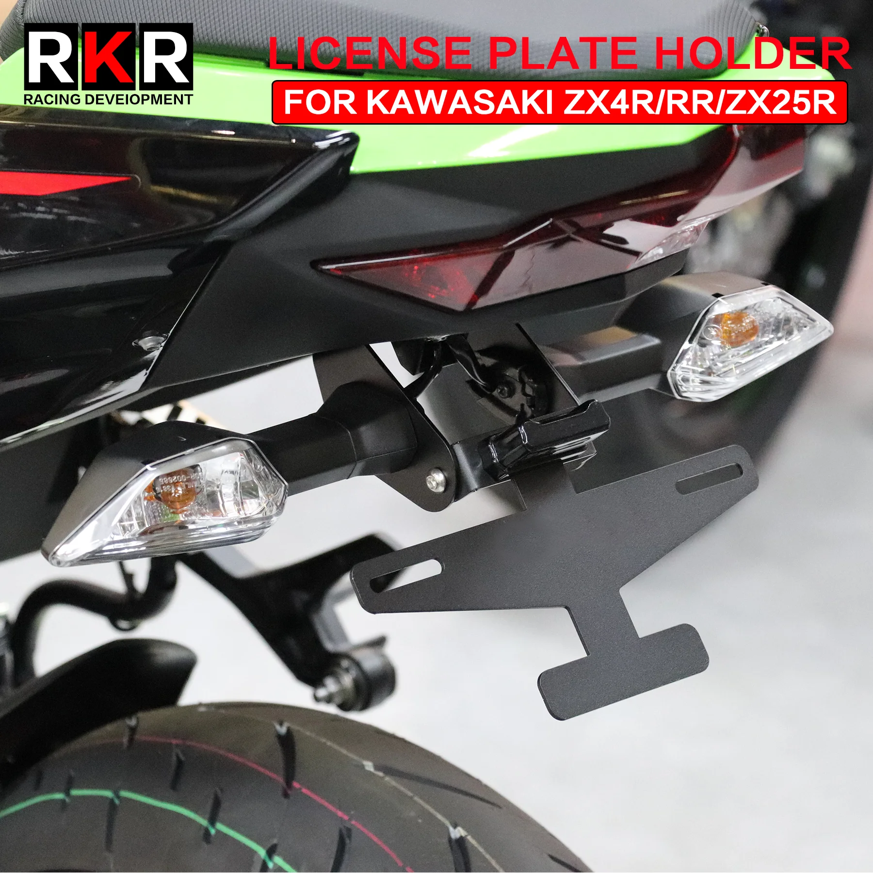 

Motorcycle Tail Tidy License Plate Holder Foldable Fender Eliminator with LED Light for KAWASAKI ZX-4R ZX-4RR ZX-25R ZX4R ZX25R