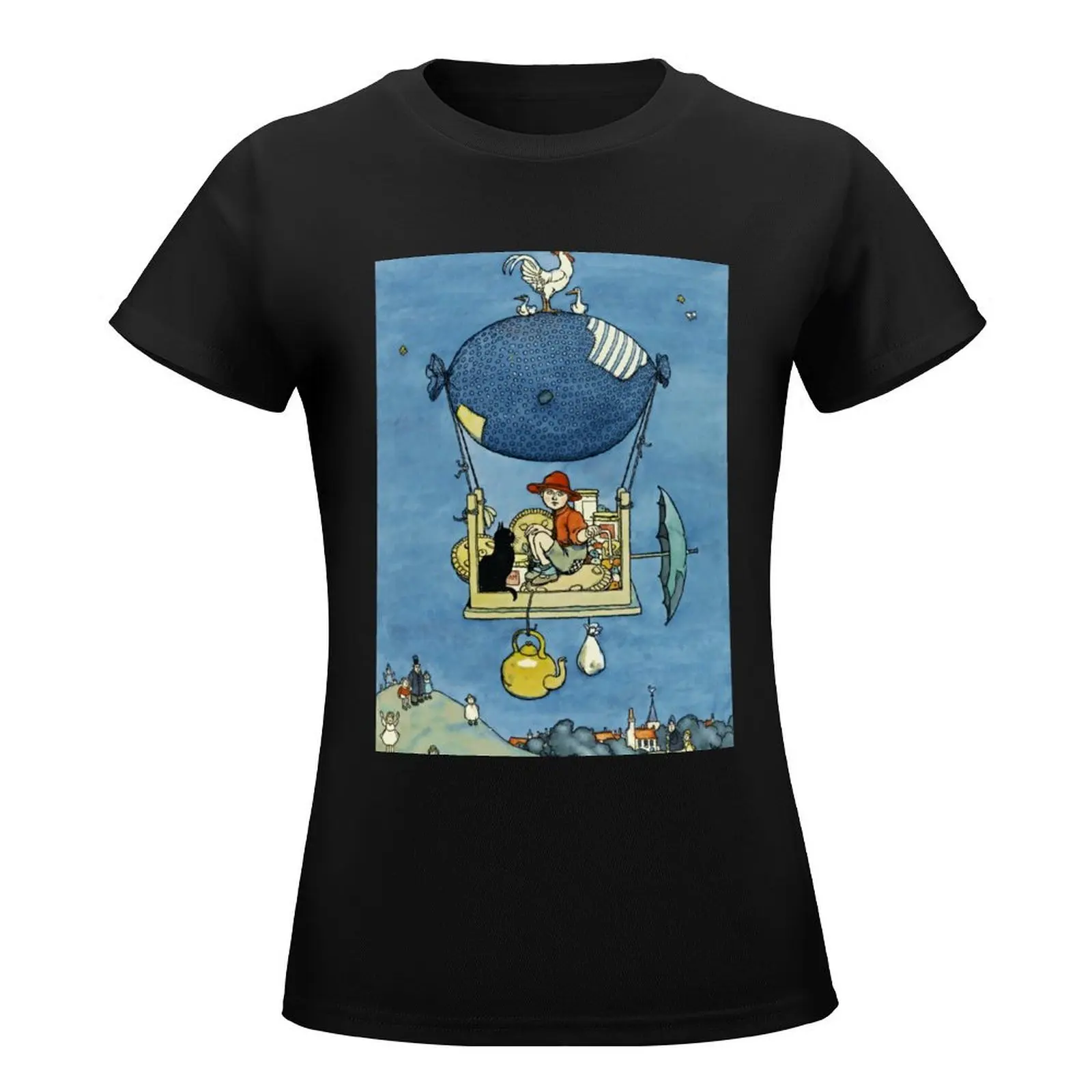 “The Airship” by W Heath Robinson T-Shirt female funny Blouse summer top tight shirts for Women