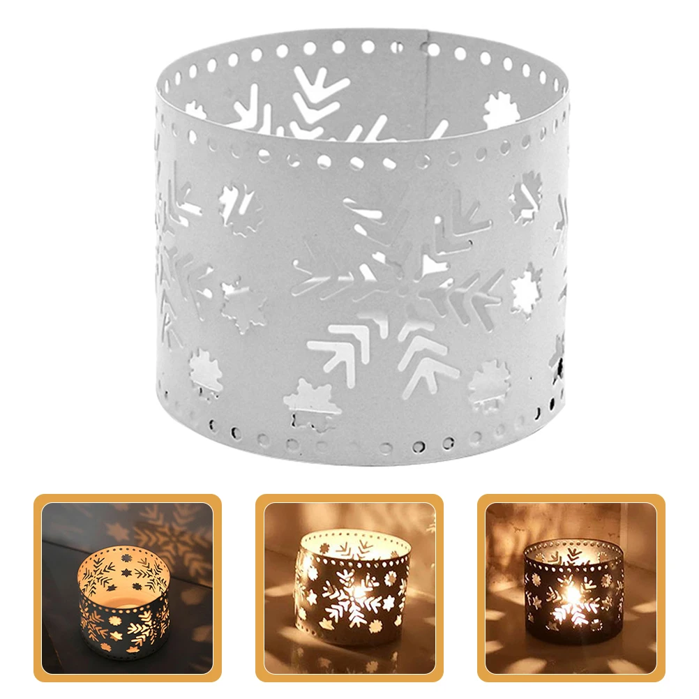 

Christmas Holder Iron Hollow Desktop Pen Stand Decor Snowflake Design For Home Wedding Party Decoration