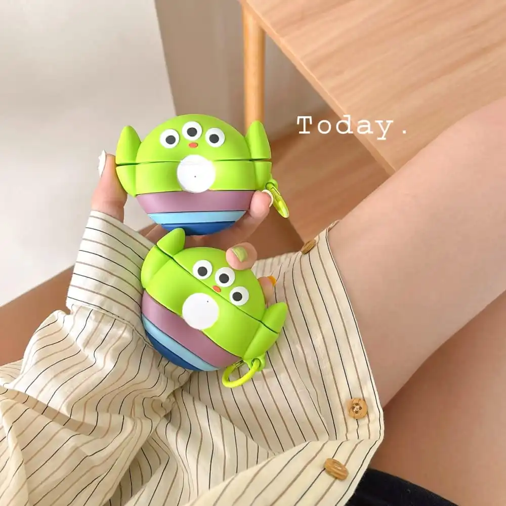 3D Cute Cartoon Anime Toy Story Role Alien Earphone Protective Case for AirPods 1 2 3 Pro 2rd Soft Lovely Silicone Protect Cover