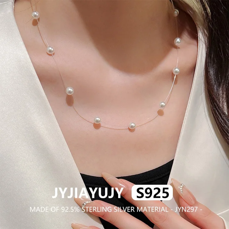 

JYJIAYUJY 100% цельное оригинальное ожерелье из стерлингового серебра S925, 4-8 мм, нить русалки, искусственный жемчуг, ювелирное изделие, подарок JYN297