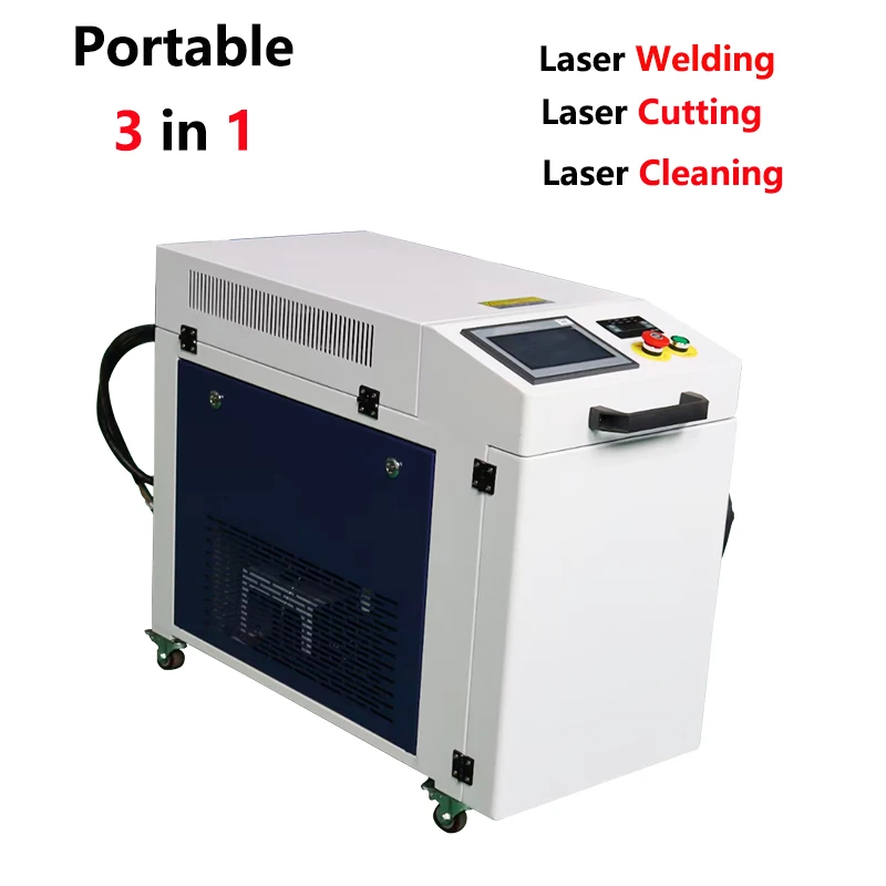 3 in 1 Fiber Laser Cleaning Machine Laser welding machine Cutting 1500W 2000W Laser Rust Removal Cleaning Machine Sea Sending