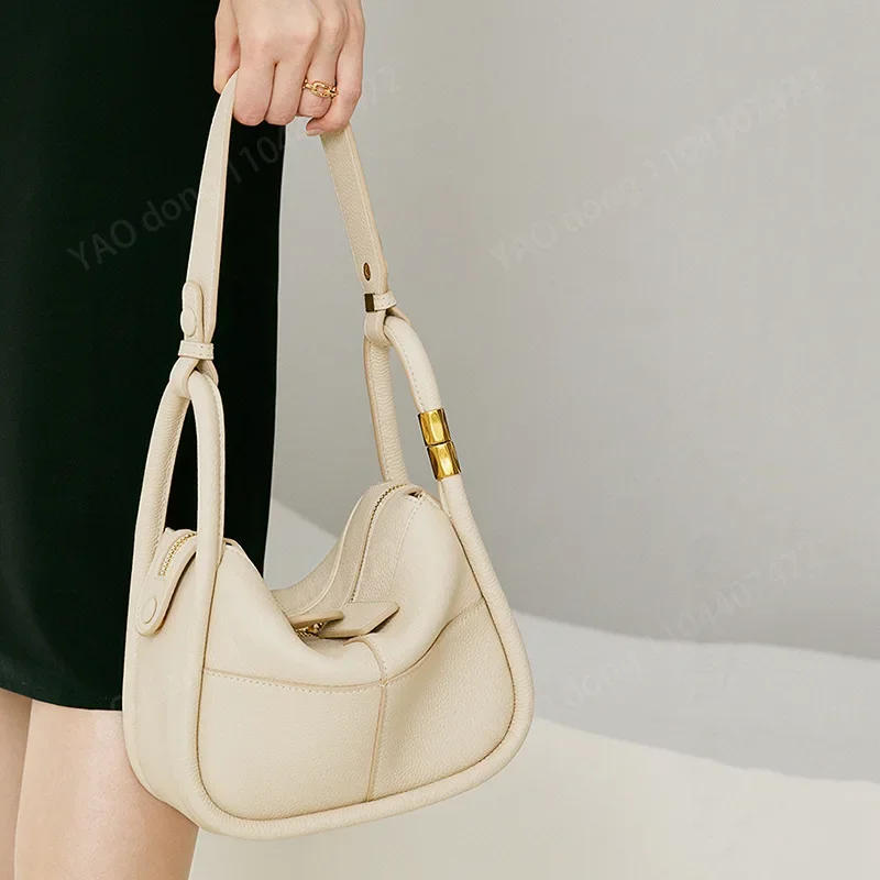 Yao dong ของแท้หนังผู้หญิง Tote กระเป๋า 2024 ใหม่ Cowhide Designer Luxury Crossbody ไหล่กระเป๋าแฟชั่นกระเป๋าถือหญิง 612