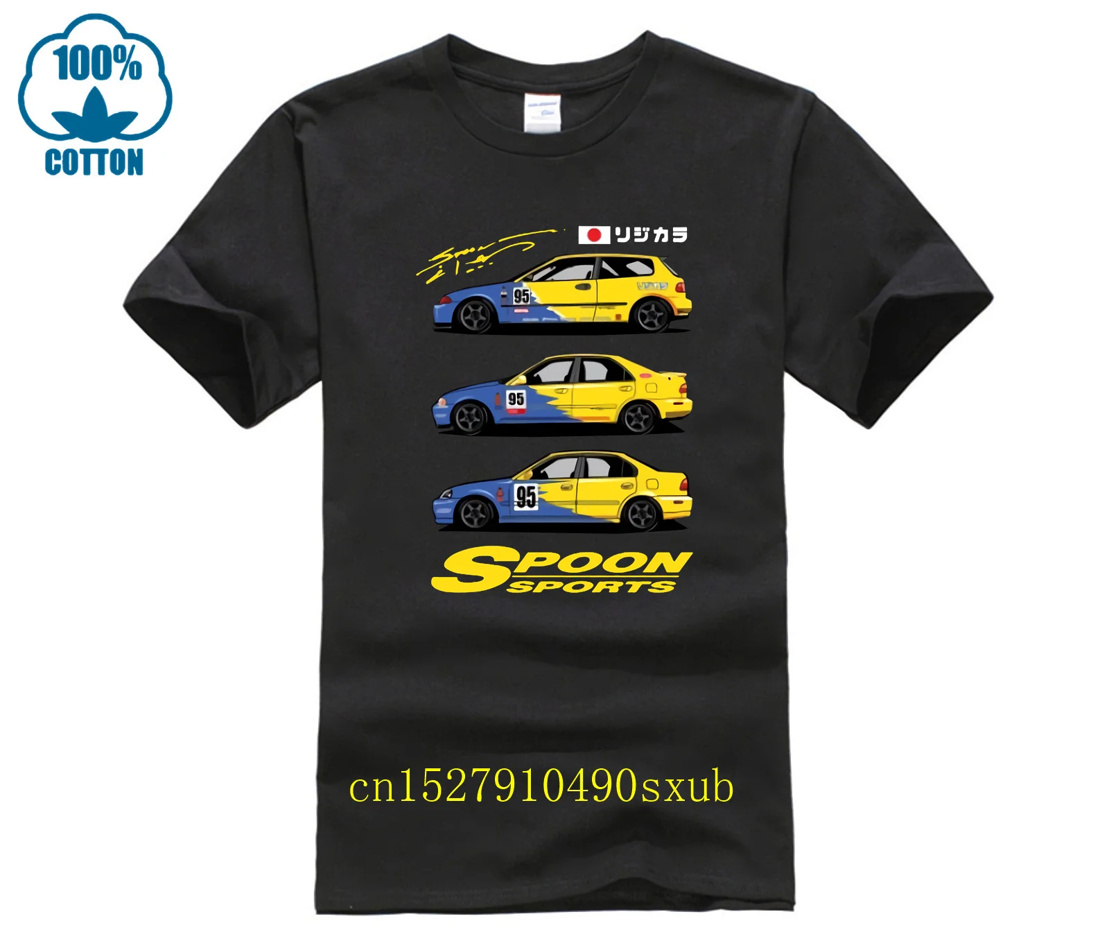 Civic Spoon Sports EG EK ESI JDM Japón coche automotriz cuello redondo camiseta fresca para hombre