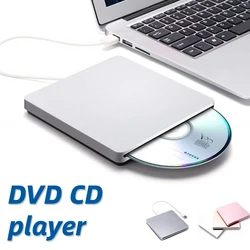 Unidad óptica USB para reproductor de CD ROM, grabador de DVD RW externo, ranura de carga, para Apple Macbook Pro, portátil y PC