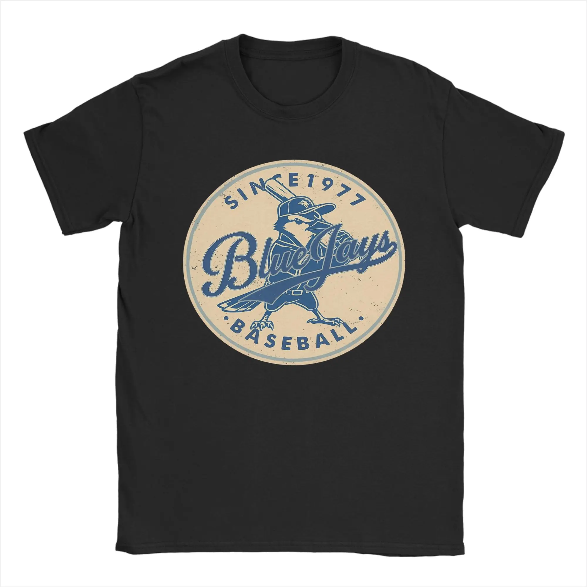 Camisetas Blue-Jays-Bird Baseball 1977 para hombre, camisetas de algodón novedosas, camisetas de manga corta con cuello redondo, camisetas de regalo de cumpleaños