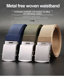 Military Automatic Buckle Nylon Belt Outdoor Hunting Belt Jeans Male Casual Luxury Canvas 3.8cm Webbing Waistband Ceinture Femme