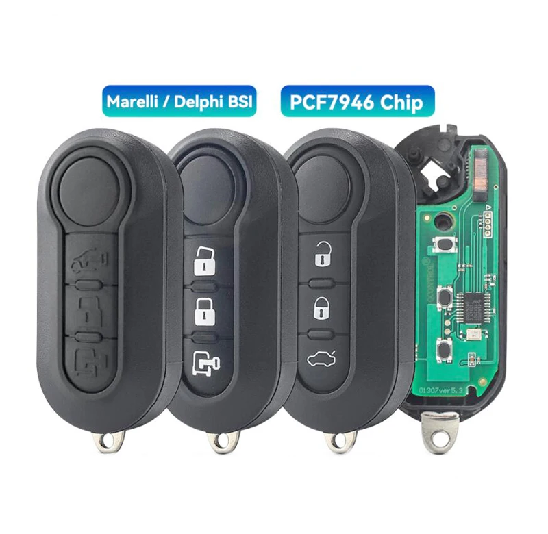 1pcs Car Remote Key Replace PCB Board For Fiat Dehilp Marelli BSI System 433.92 ASK PCF7946 Chip Replace Smart Key PCB