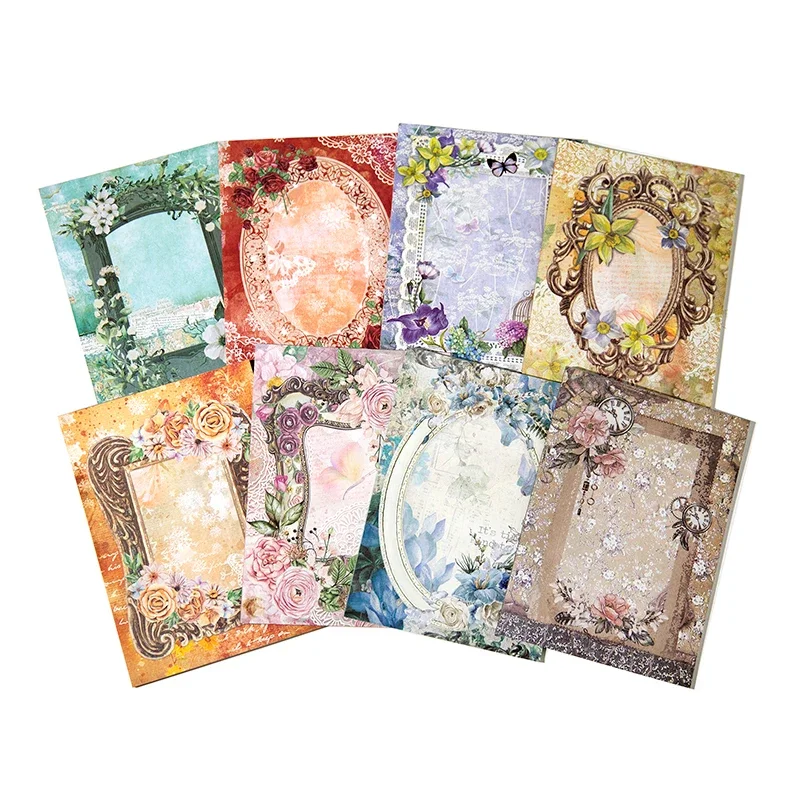 30Pcs Flower Spring Diary Material Paper DIY Pads stationary School Supplies Letters Collage Scrapbooking Writing183*130MM