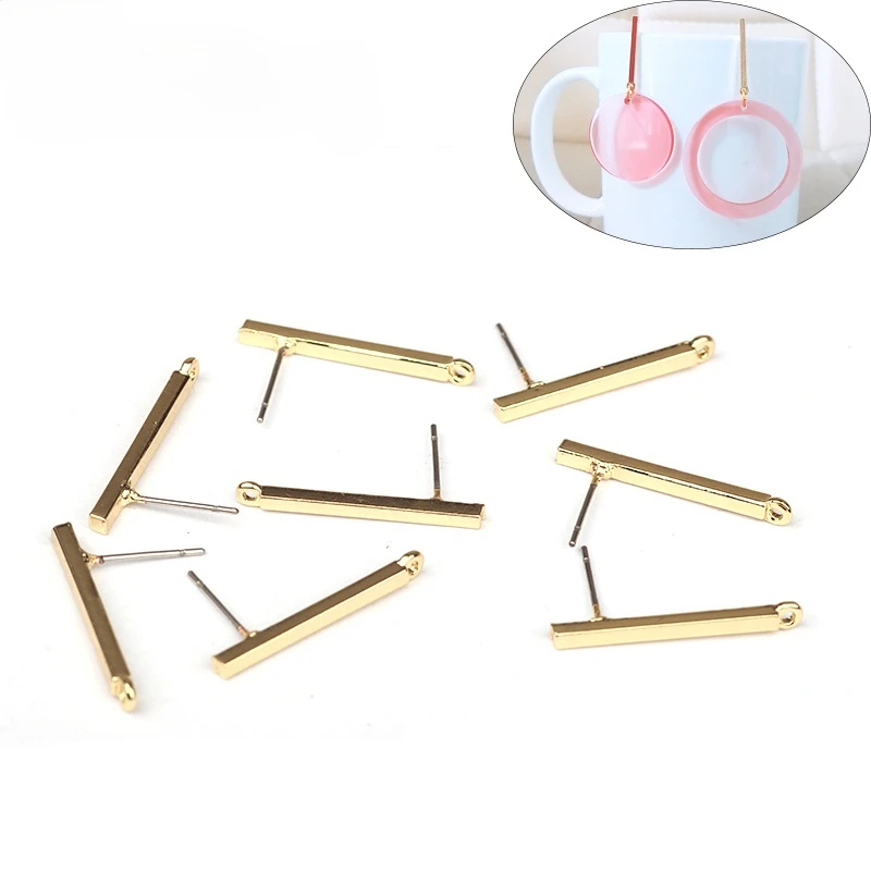 6 sztuk/partia 24*3mm stopu cynku złota długa końcówka prostokąty kolczyk baza złącza Linker dla DIY kolczyki biżuteria akcesoria