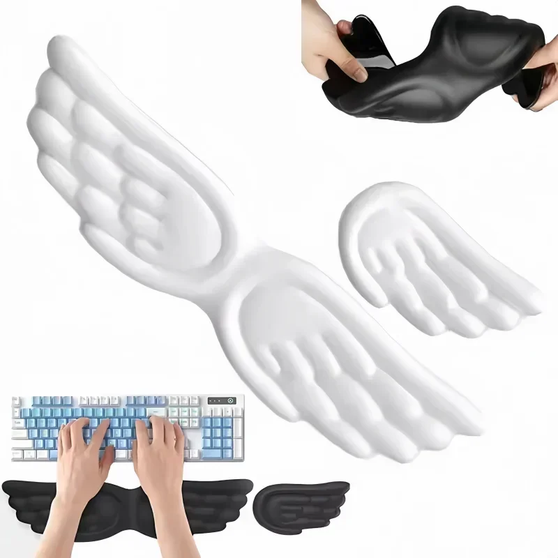 Keyboard and Mouse Wrist Rest Set, Memory Foam Ergonomic Wrist Pad with Non-Slip Base for Computer Laptop Office Desk