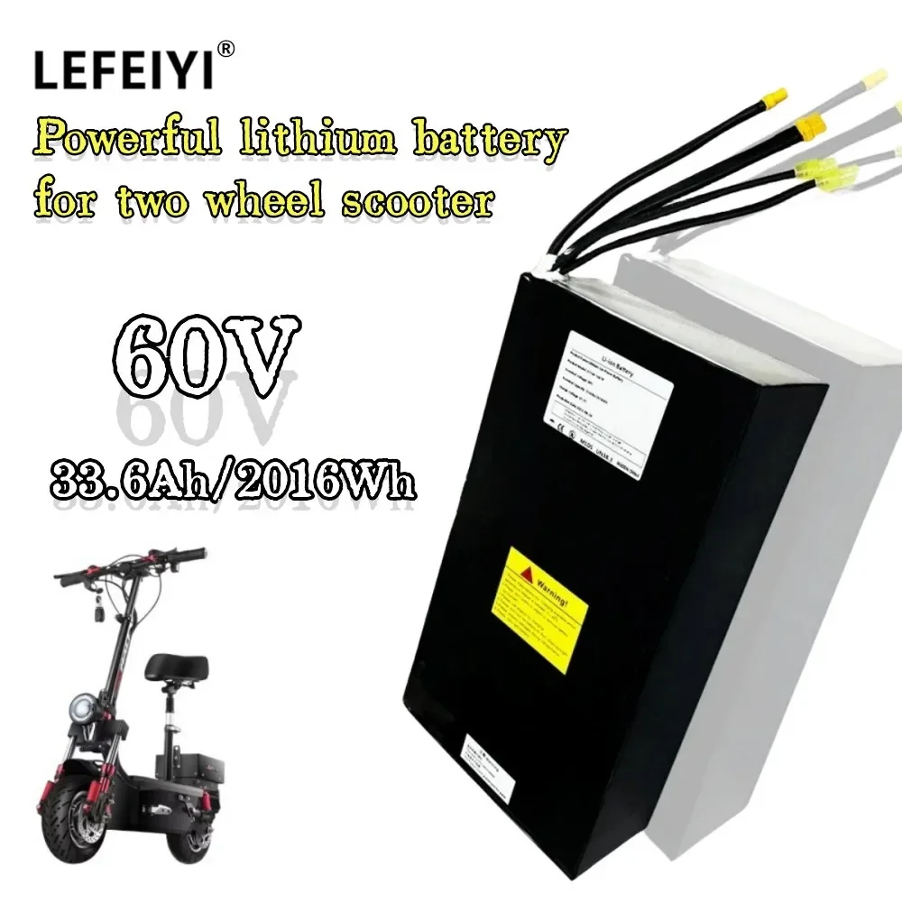 16S7P 60V 33.6Ah/33600mAh 21700 Rechargeable Lithium Battery Pack Suitable For Dual Drive Scooter Battery