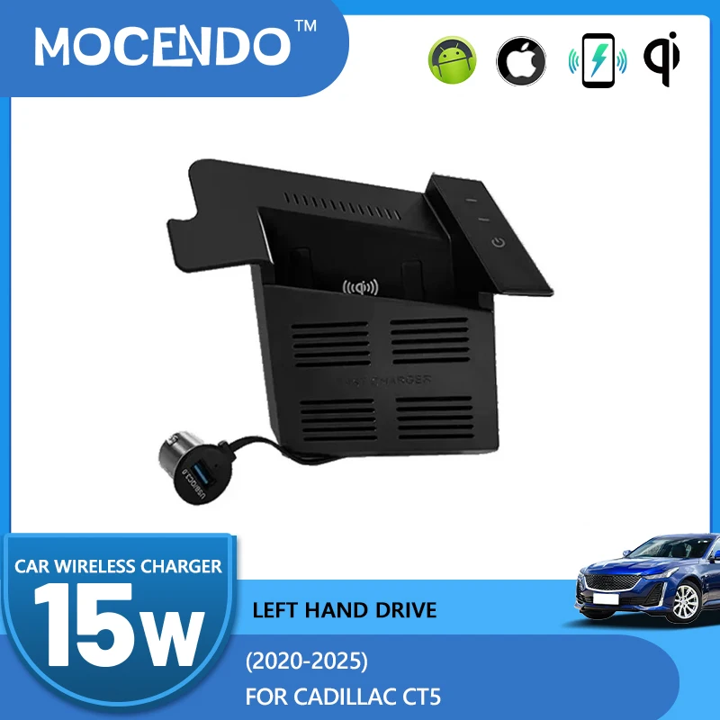 

Wireless charger for car For Cadillac CT5 2020-2025 car accessories fit xiaomi,iphone phone accesorios para auto