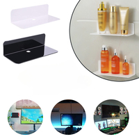 1/2/3Pcs Acrylic Floating Wall Shelves Display Shelf Rack With Hole For Photo Plant Toy Cameras Living Room Bedroom Accessories