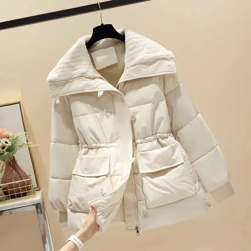 Women\'s Jacket 2024 New Winter Parkas Cotton-padded Jacket Coat Short Fashion Stand Collar Thicken Bread Jacket Puffer Coat Tops