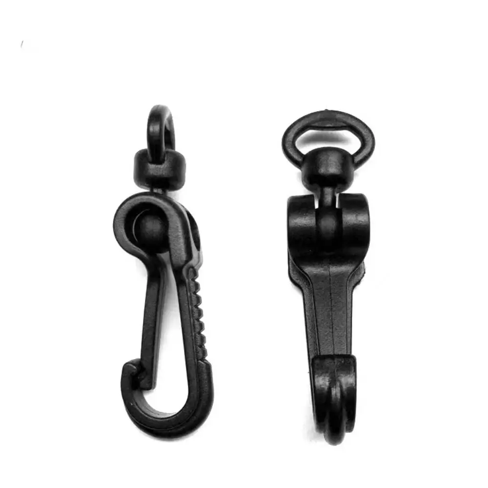 10pcs High Quality Black Camping Hiking Keychain 10mm/13mm Spring Rotating Hook Buckles Backpack Accessories Outdoor Tool