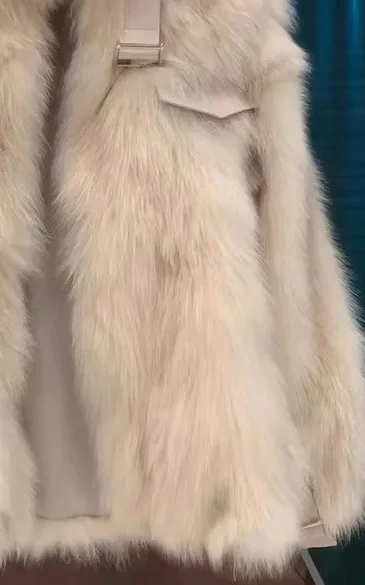 2025 ملابس نسائية متوسطة الطول معطف فرو الثعلب الصناعي شتاء جديد 1117