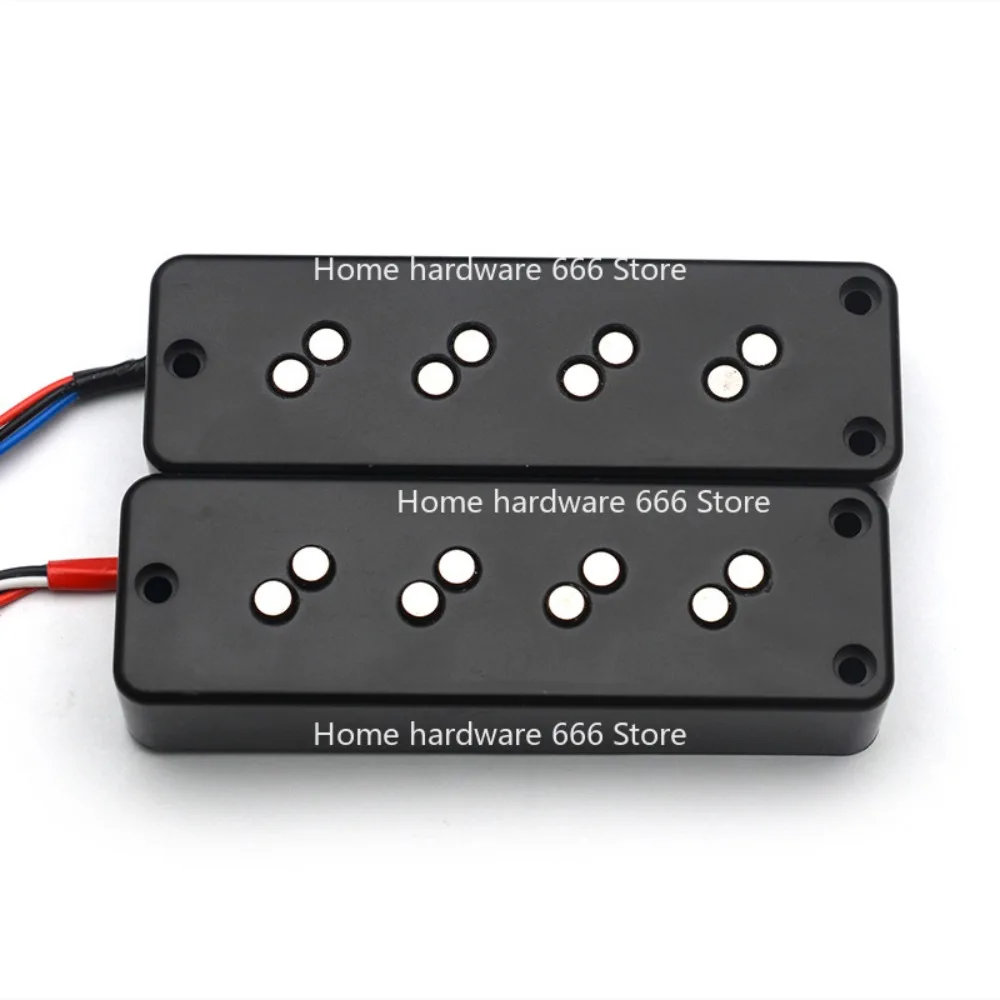 5 Magnet Magnet Stacked Three Hole Four String Bass Dual Coil Pickup with Stepped Magnetic Pole Noise Reduction