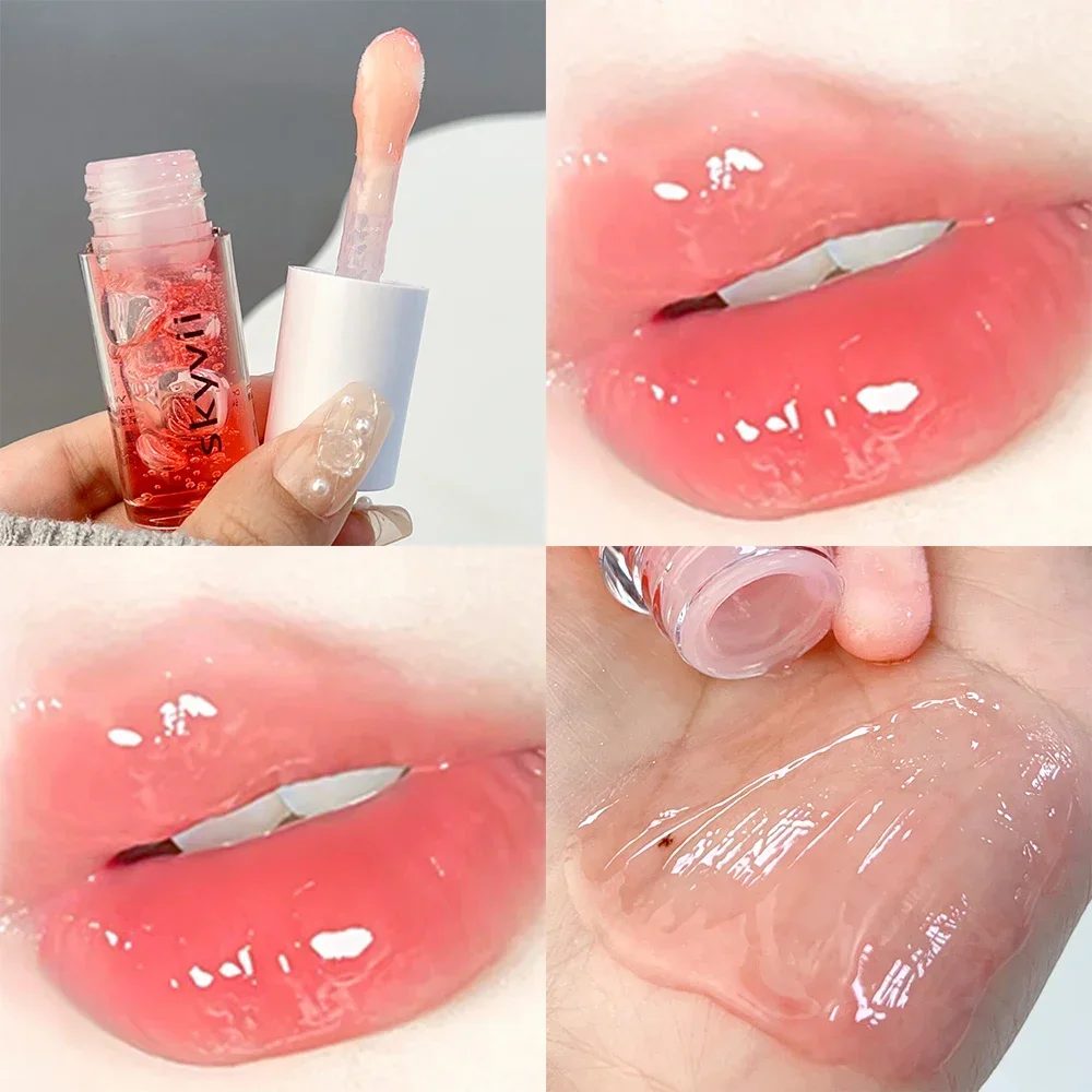 Crystal Jelly Lip Oil Lasting Hydrating Plumping Lip Coat For Lipstick Lipgloss Tinted Clear Lips Plumper Lips Balm Makeup