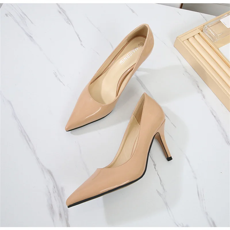 7.5cm Black High Heels Women's 2025 New Pointed Fine Heels Multi functional Professional Work Shoes Spring/Summer Single Shoes